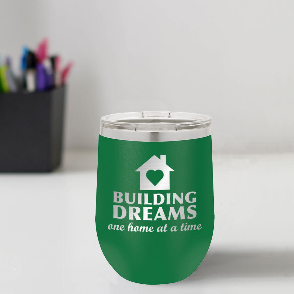 Custom Engraved Building Dreams 12 oz Tumbler