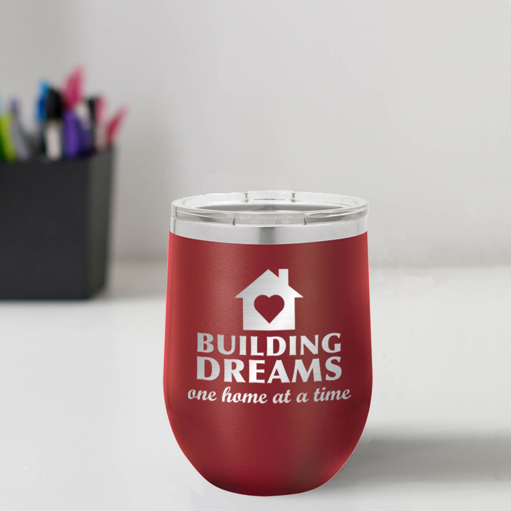 Custom Engraved Building Dreams 12 oz Tumbler