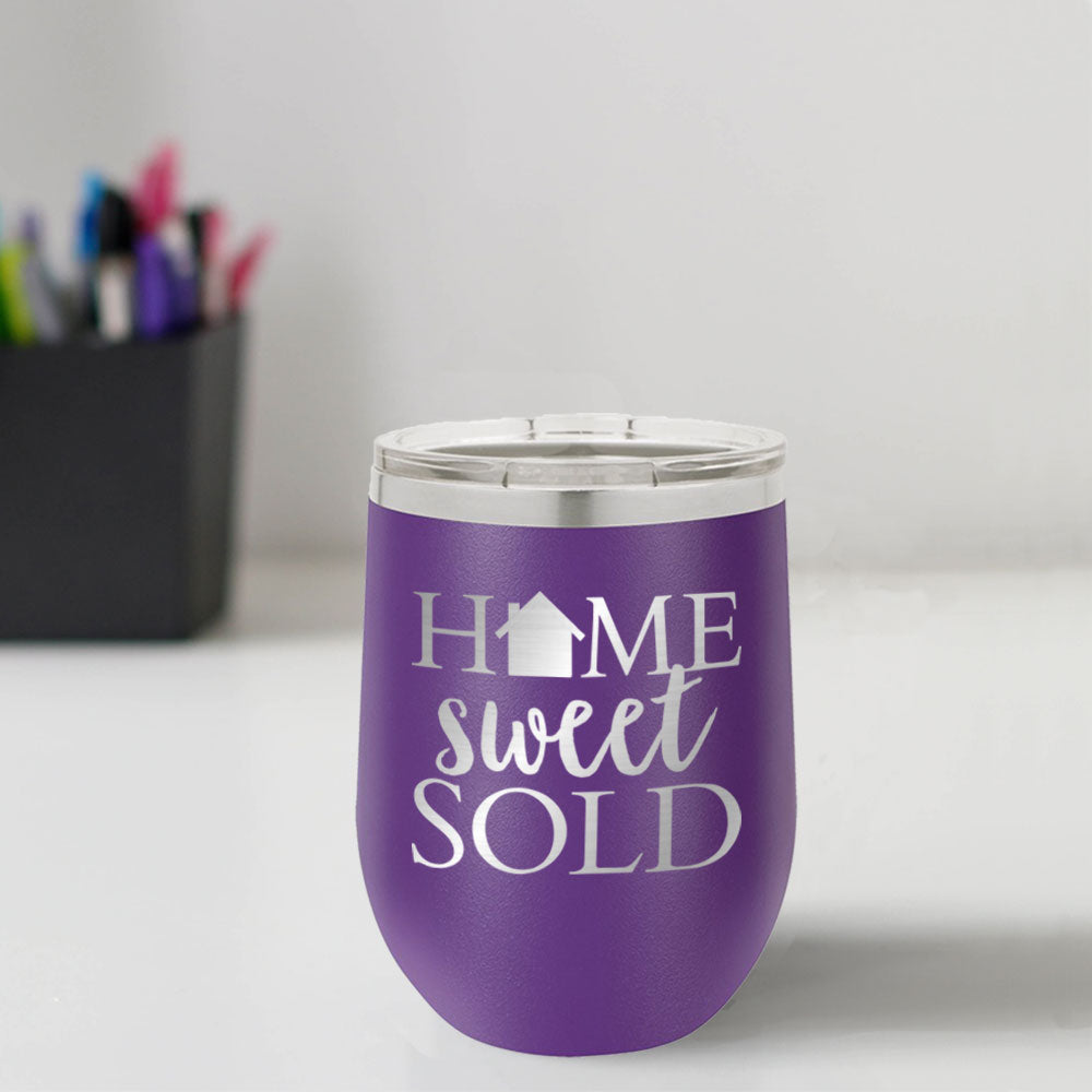 Custom Engraved Home Sweet Sold 12 oz Tumbler