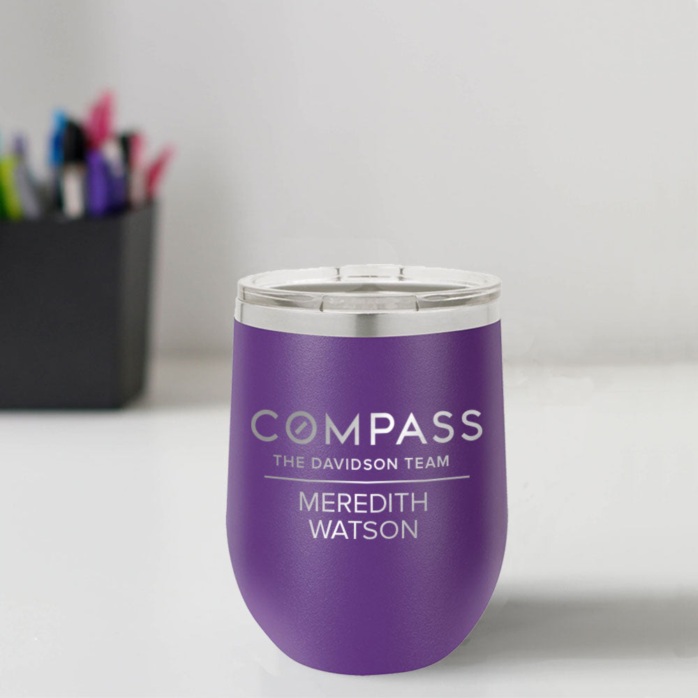 Compass Custom Engraved 12 oz Tumbler