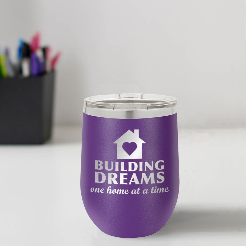 Custom Engraved Building Dreams 12 oz Tumbler