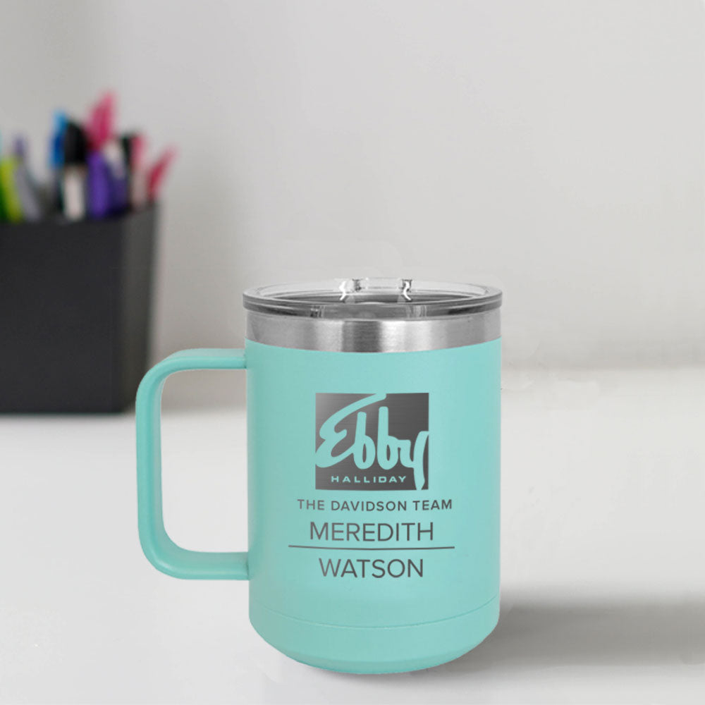 Ebby Halliday Custom Engraved 15 oz Mug Tumbler