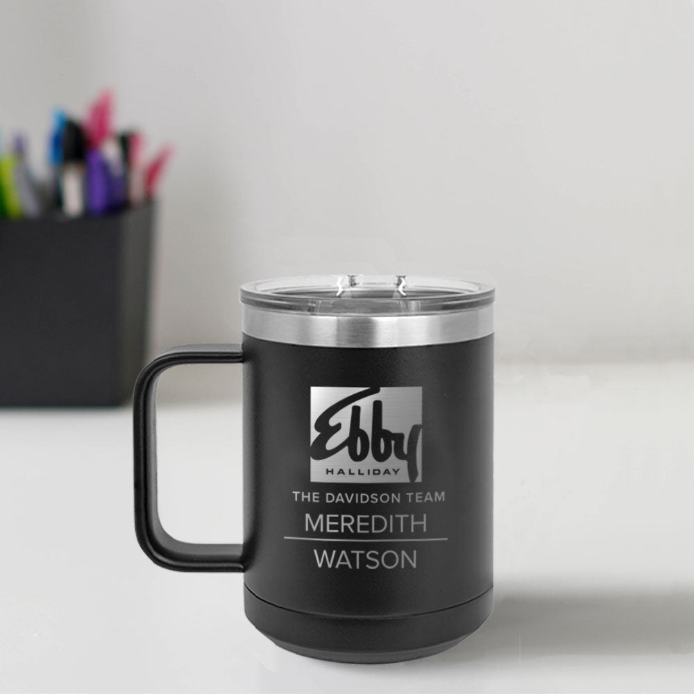 Ebby Halliday Custom Engraved 15 oz Mug Tumbler