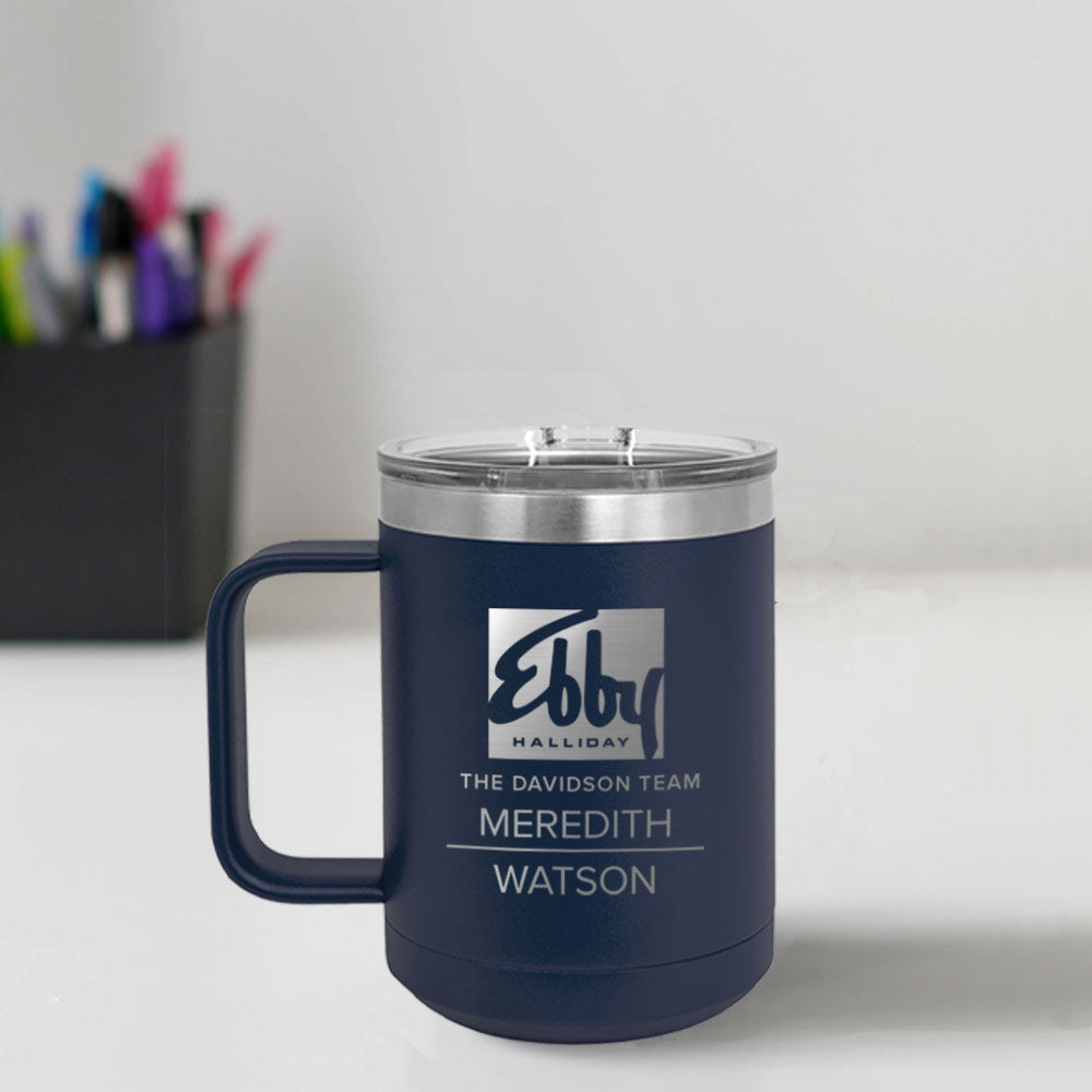 Ebby Halliday Custom Engraved 15 oz Mug Tumbler