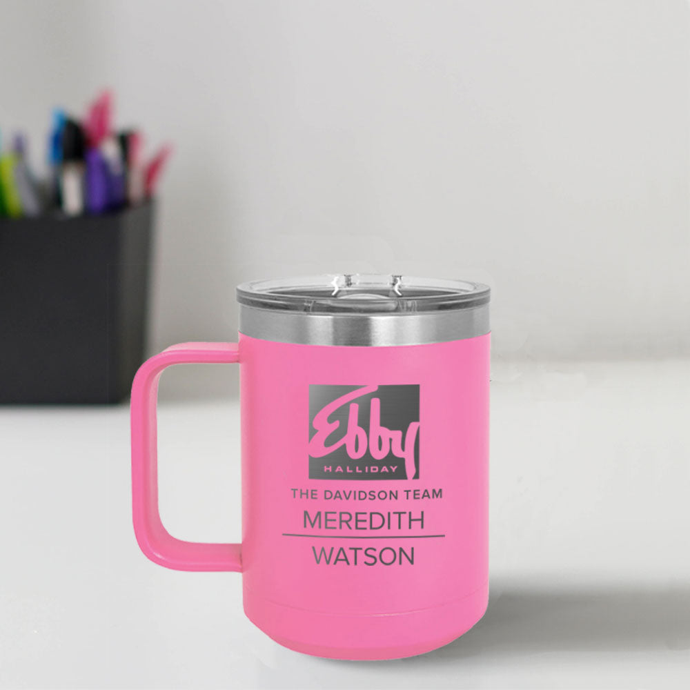 Ebby Halliday Custom Engraved 15 oz Mug Tumbler