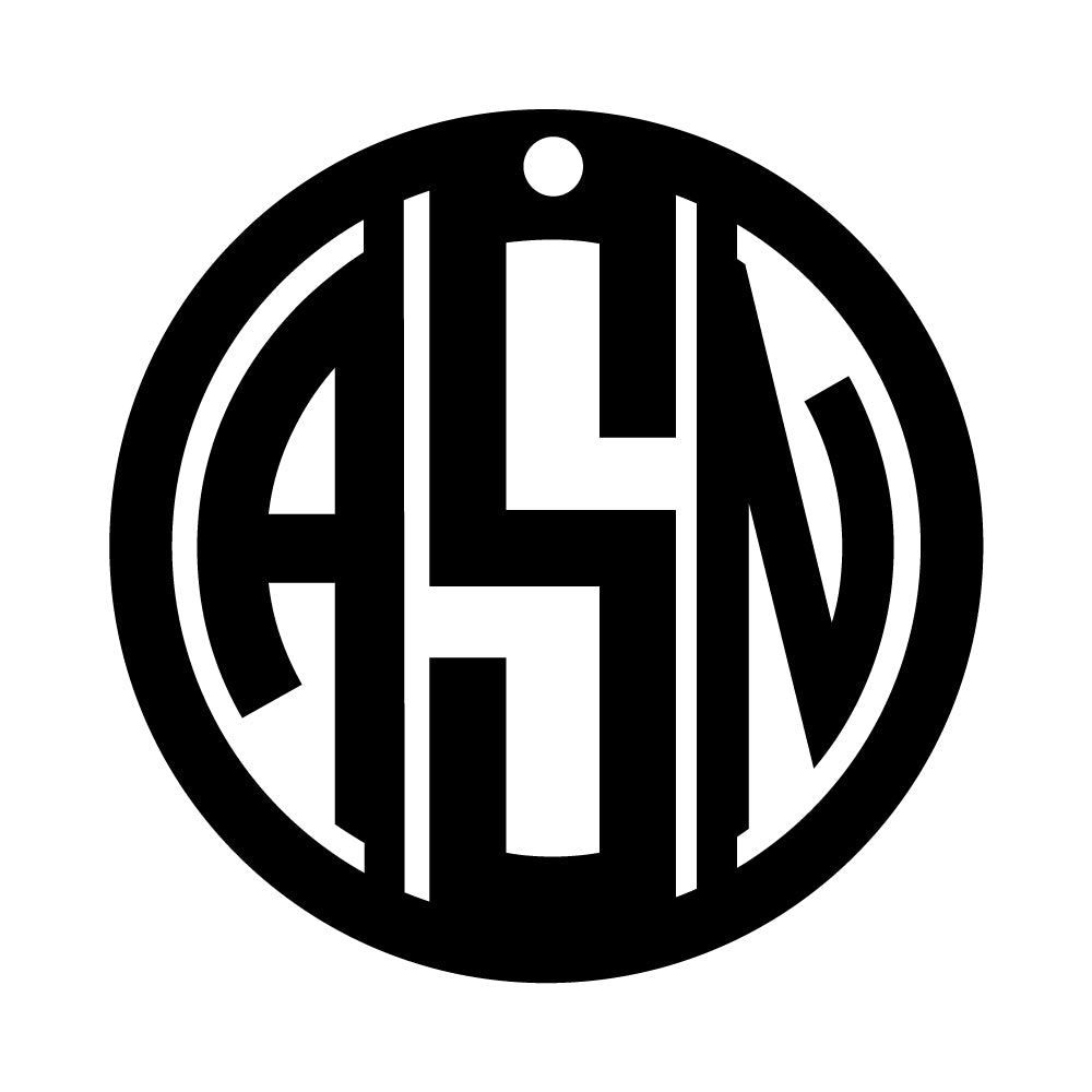 Gatsby Collection Custom Laser Cut Three Letter Monogram Key Fob from Artisan Stamp