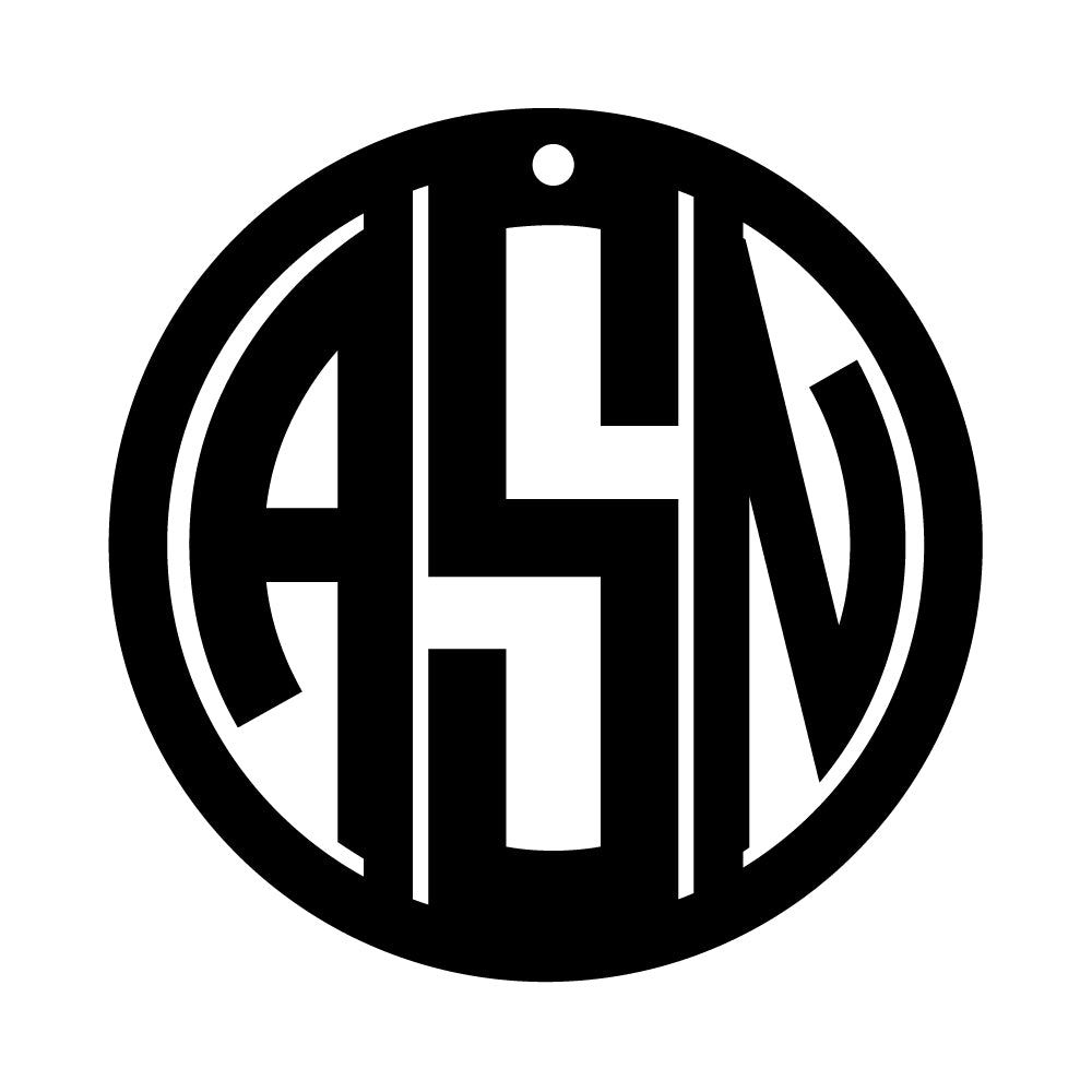 Gatsby Collection Custom Laser Cut Three Letter Monogram Pendant from Artisan Stamp