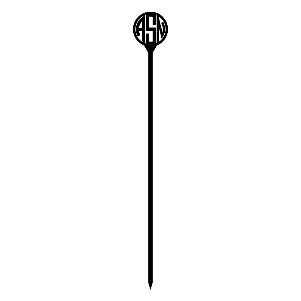 Gatsby Collection Custom Laser Cut Three Letter Monogram Cocktail Skewer Realty Executive