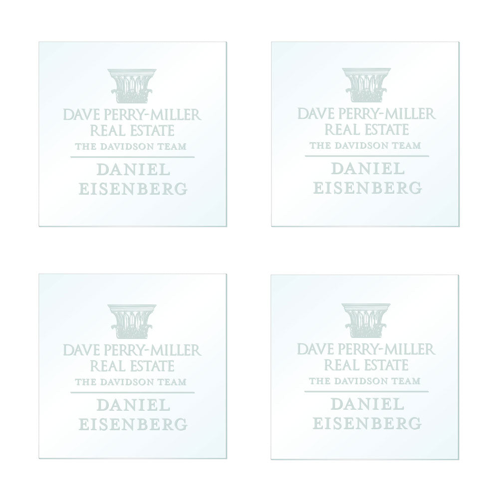 Engraved Custom Dave Perry-Miller Branded Coaster Set