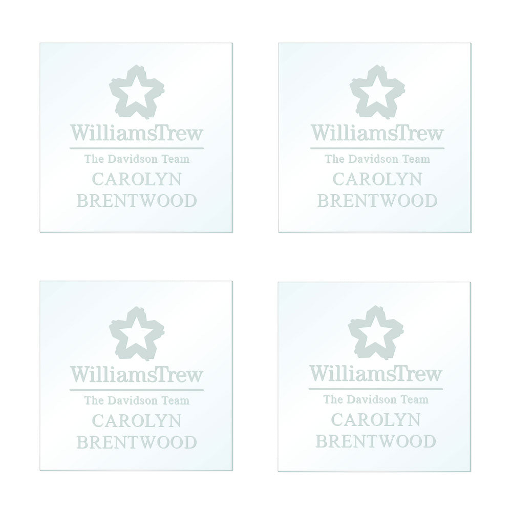 Engraved Custom Williams Trew Branded Coaster Set