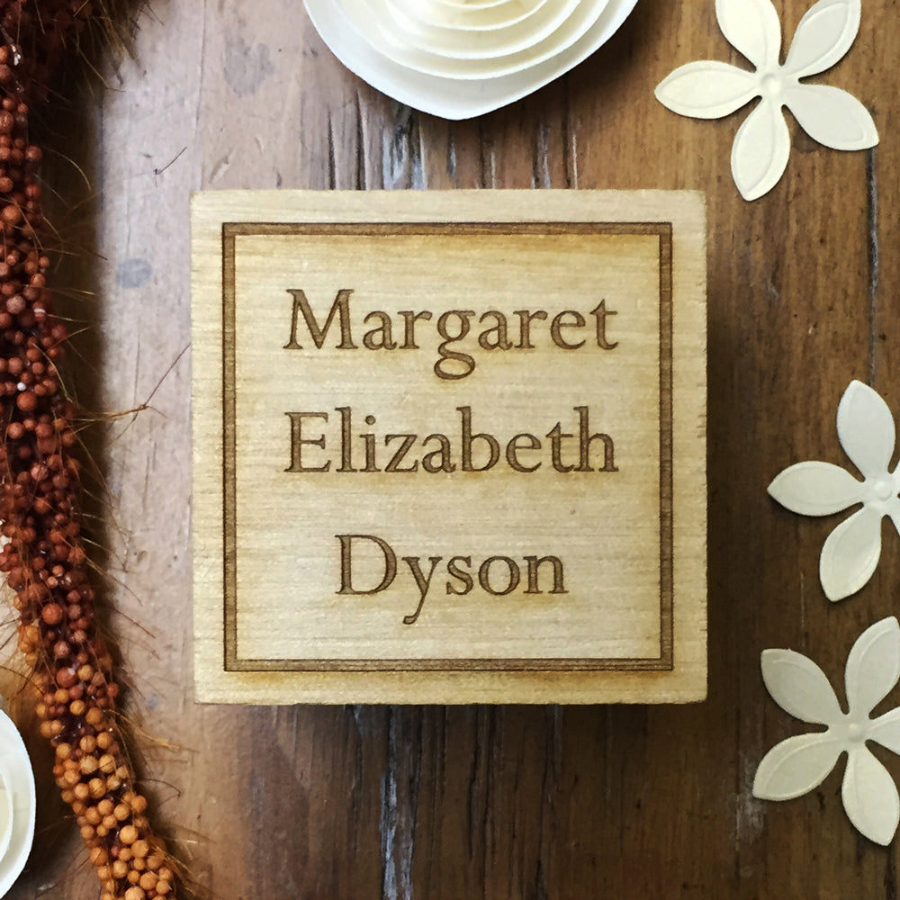 Baby Keepsake Cube Commemoration Custom Engraved New Baby Closing Gift