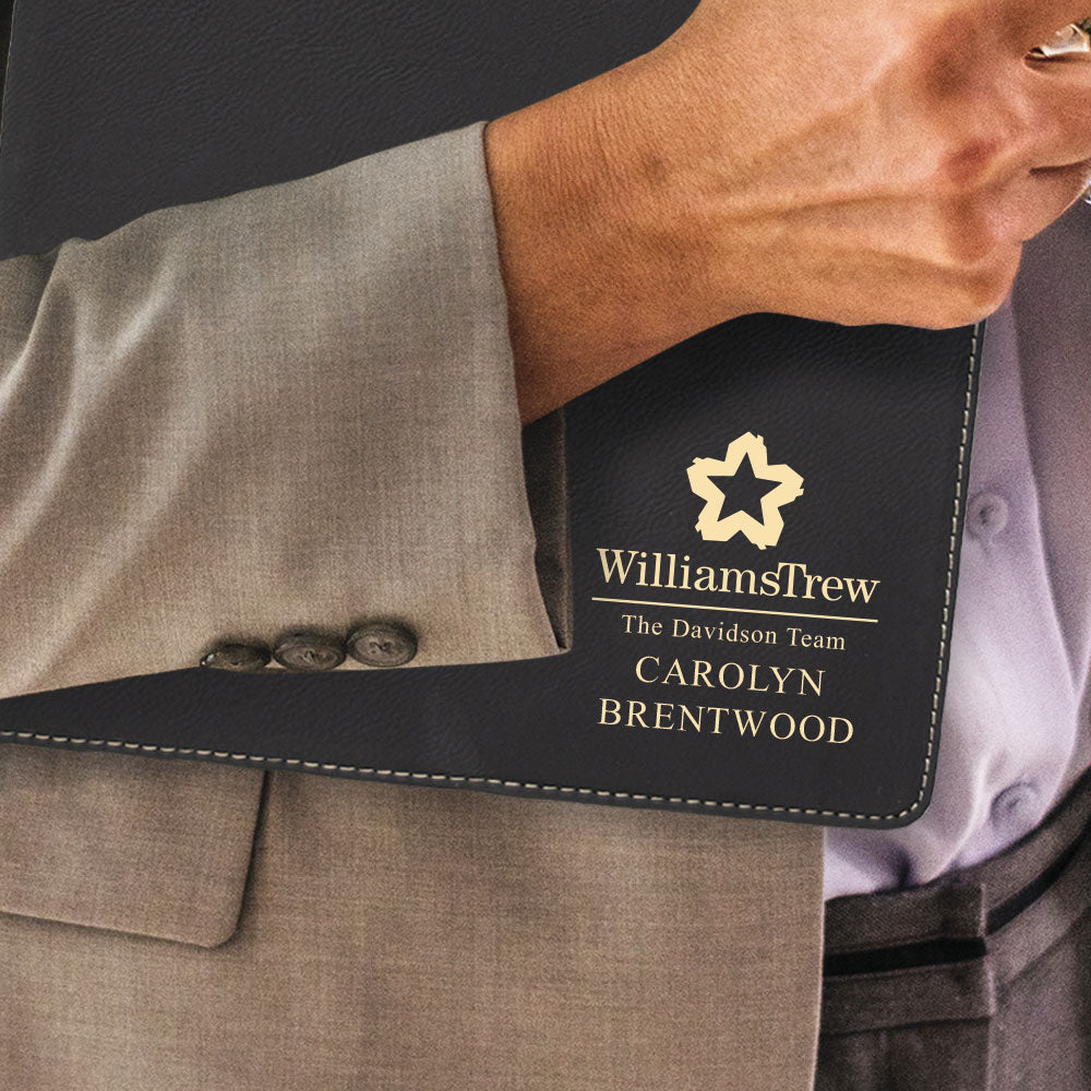 Williams Trew Custom Engraved Zippered Portfolio