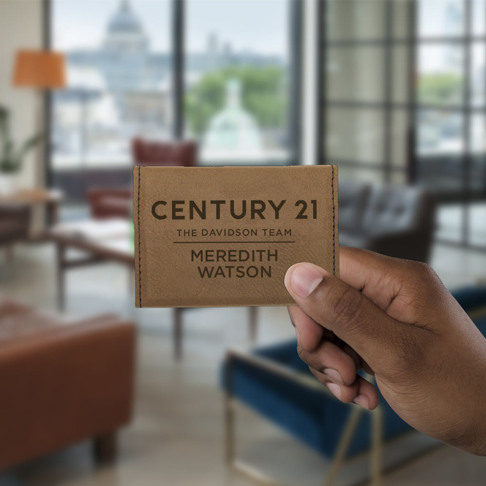 Engraved Century 21 Business Card Holder