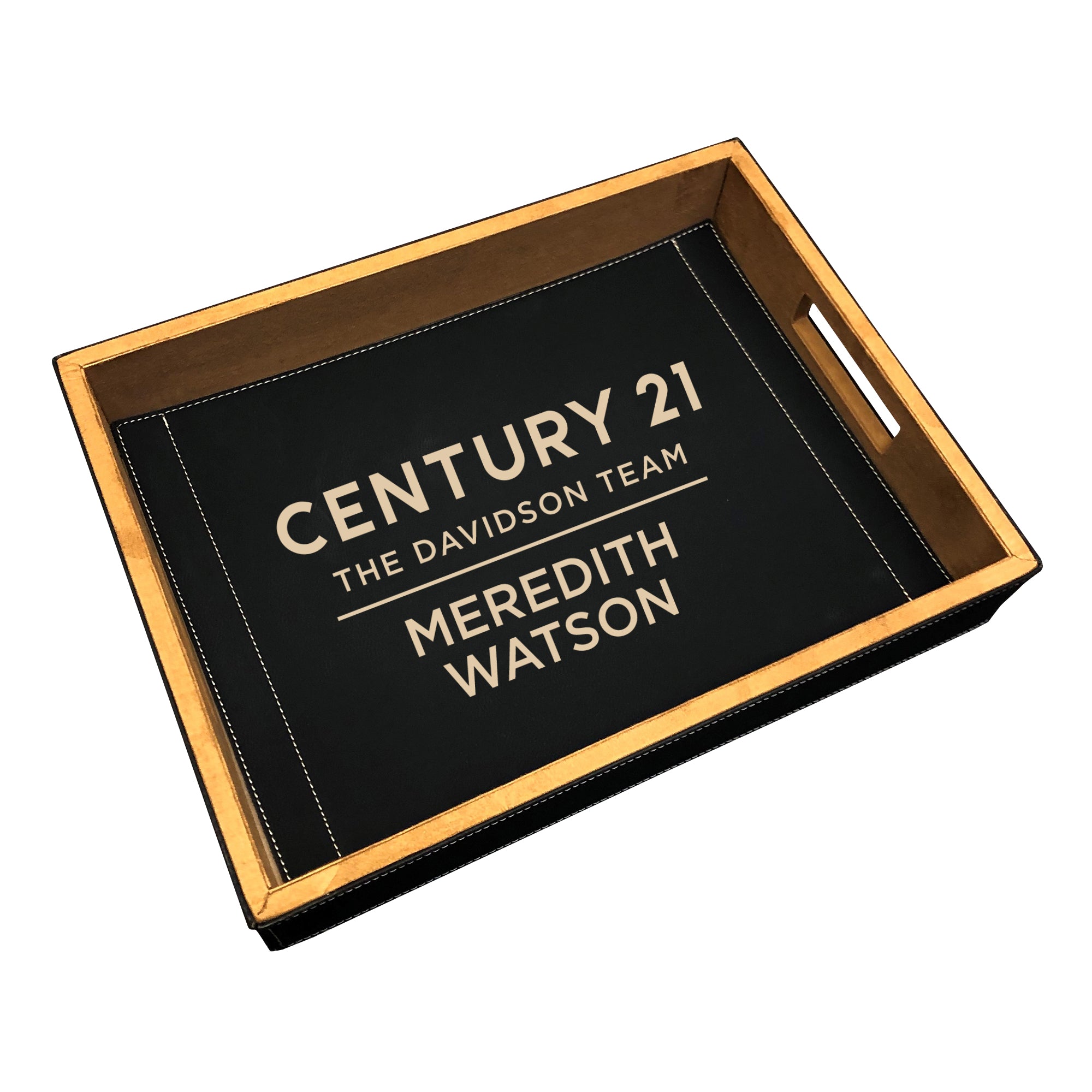 Century 21 Engraved Vegan Leather Serving Tray