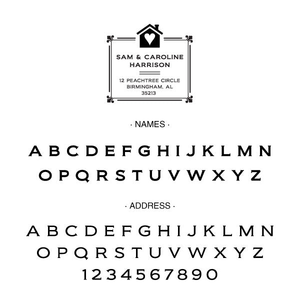 Square Return Address House with a heart Custom Designer Stamp