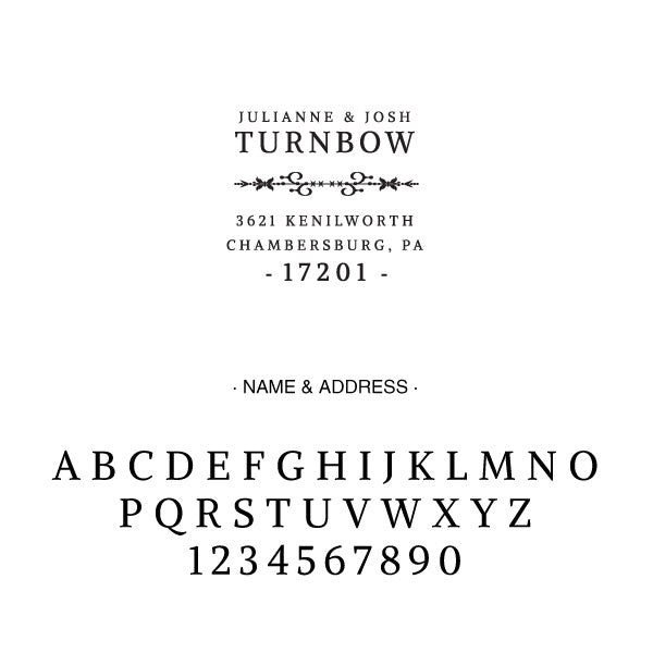 Square Return Address Last Name One Letter Monogram Custom Designer Stamp