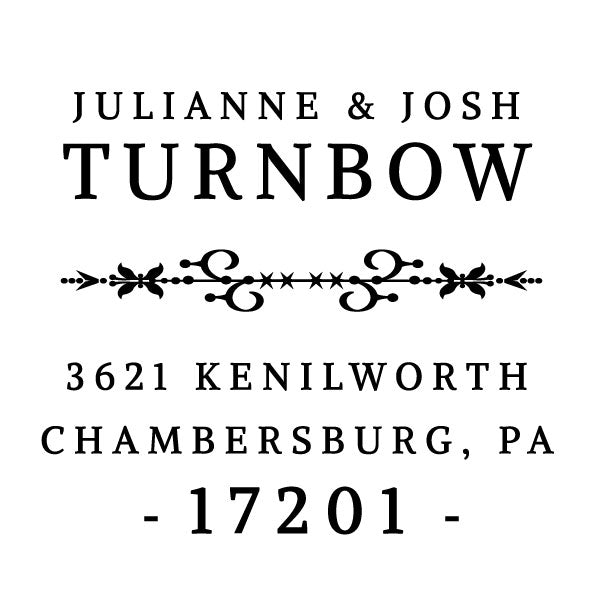 Square Return Address Last Name One Letter Monogram Custom Designer Stamp