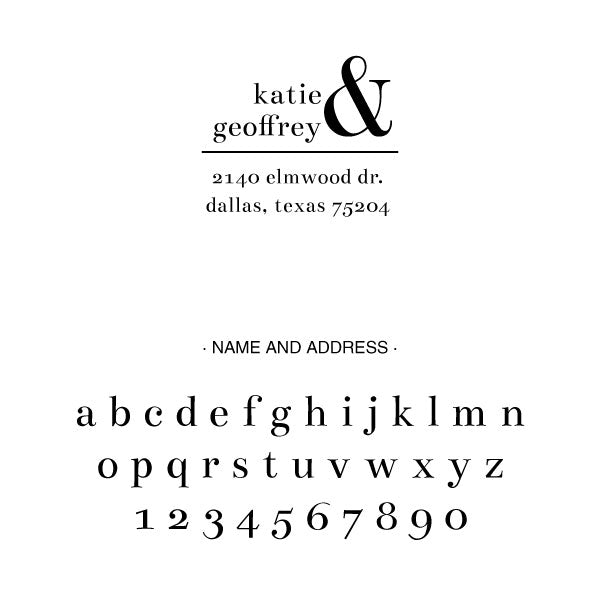 Square Return Address Names Custom Designer Stamp