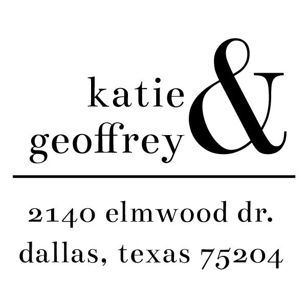 Square Return Address Names Custom Designer Stamp