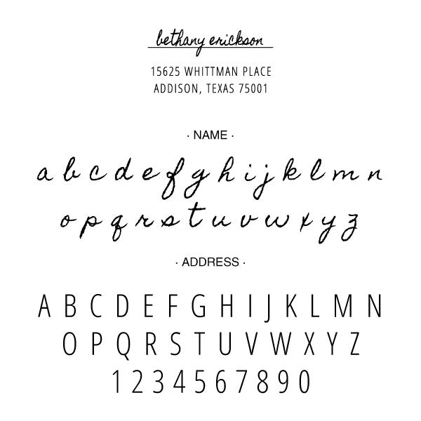 Square Return Address Signature Name Custom Designer Stamp