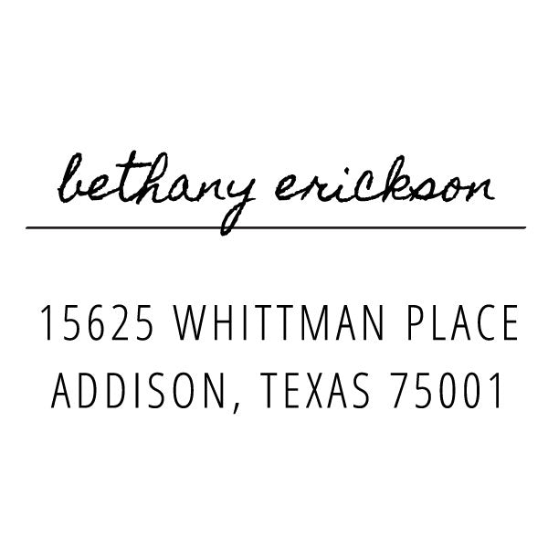 Square Return Address Signature Name Custom Designer Stamp