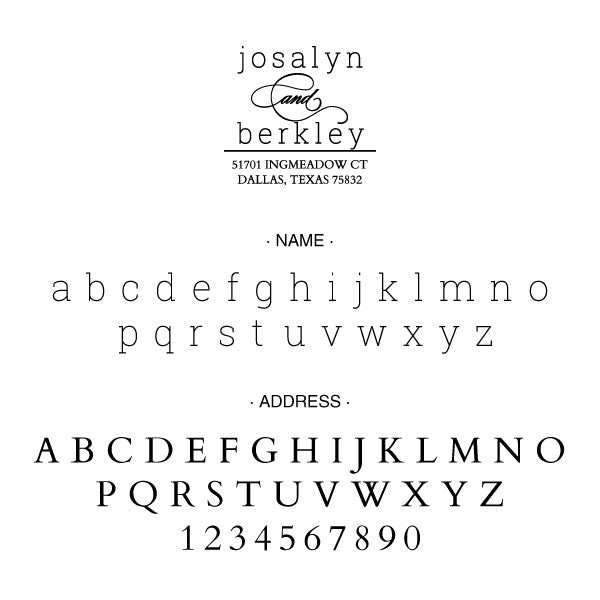 Ornate Return Address Names Custom Designer Stamp