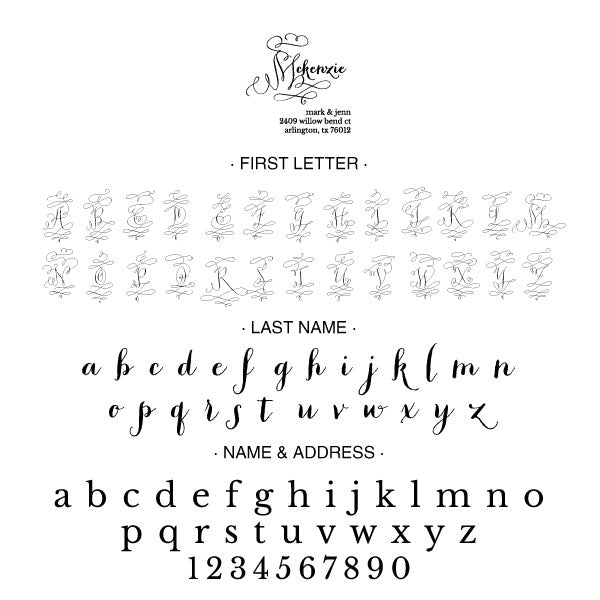 Ornate Return Address First Name Custom Designer Stamp