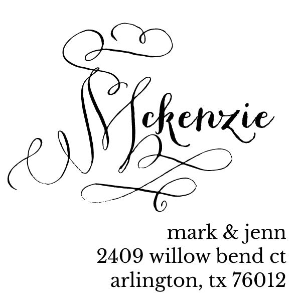 Ornate Return Address First Name Custom Designer Stamp