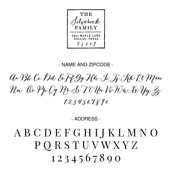 Square Return Address Last Name Custom Designer Stamp