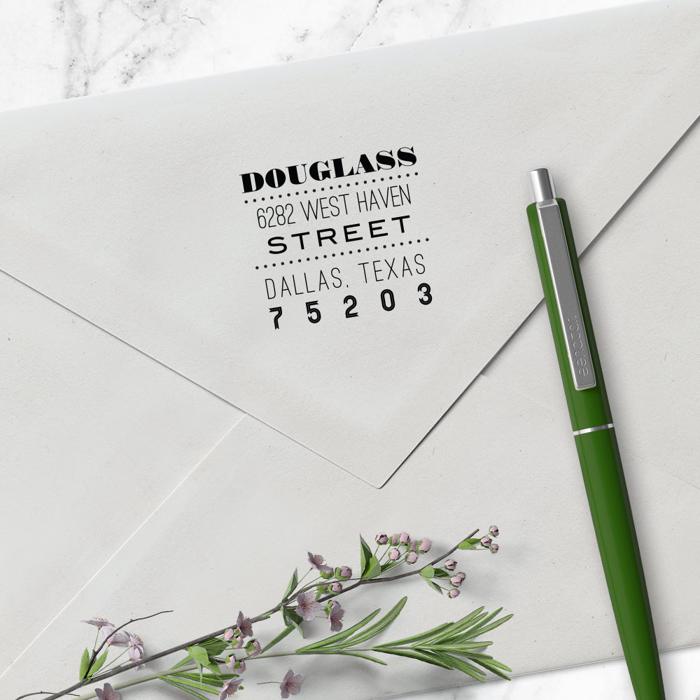 Return Address Last Name Custom Designer Stamp
