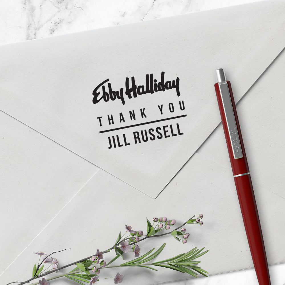Ebby Halliday Custom Thank You Designer Stamp Clip from Resource.Direct