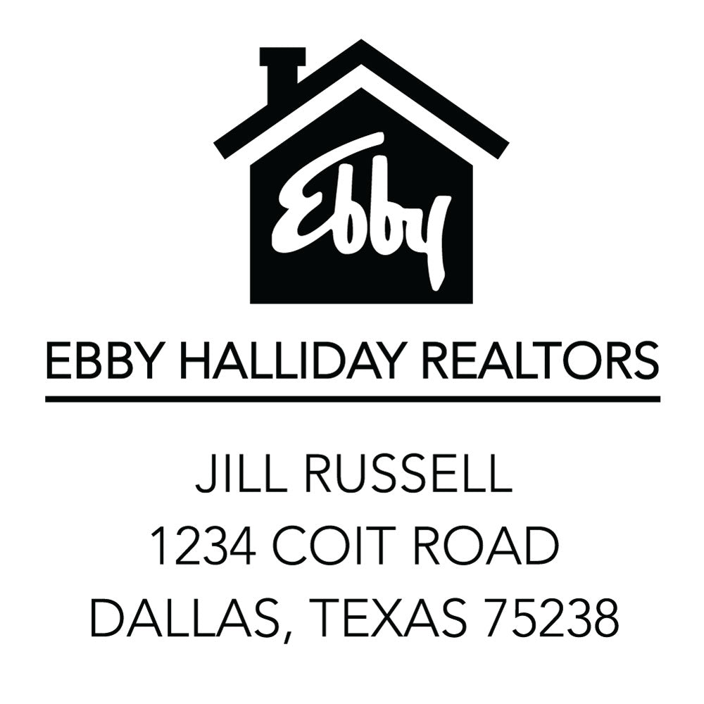 Ebby Halliday Custom Address House Designer Stamp Clip from Resource.Direct