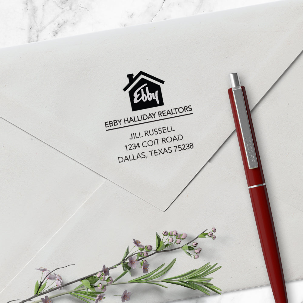 Ebby Halliday Custom Address House Designer Stamp Clip from Resource.Direct