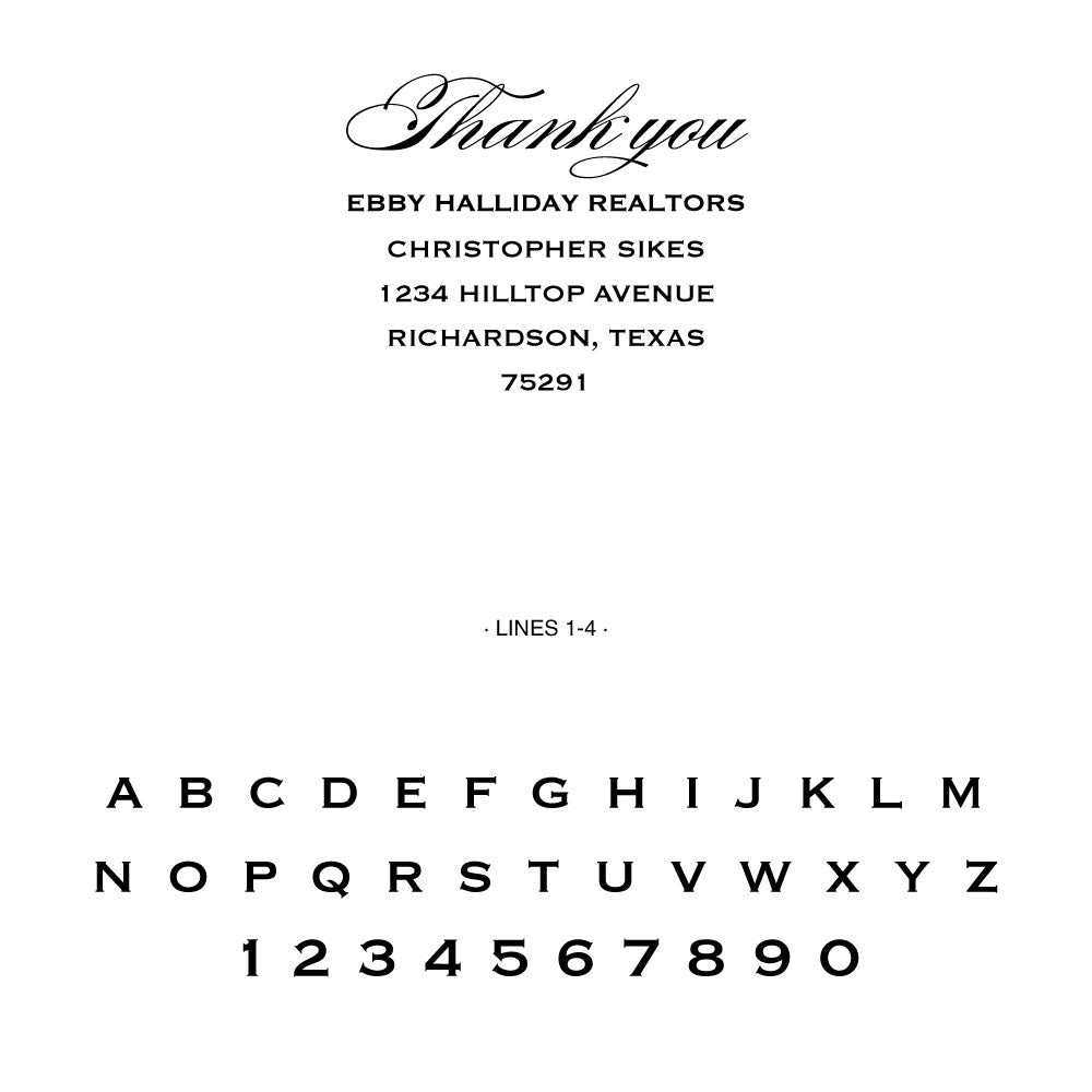 Ebby Halliday Custom Address Thank You Designer Stamp Clip from Resource.Direct