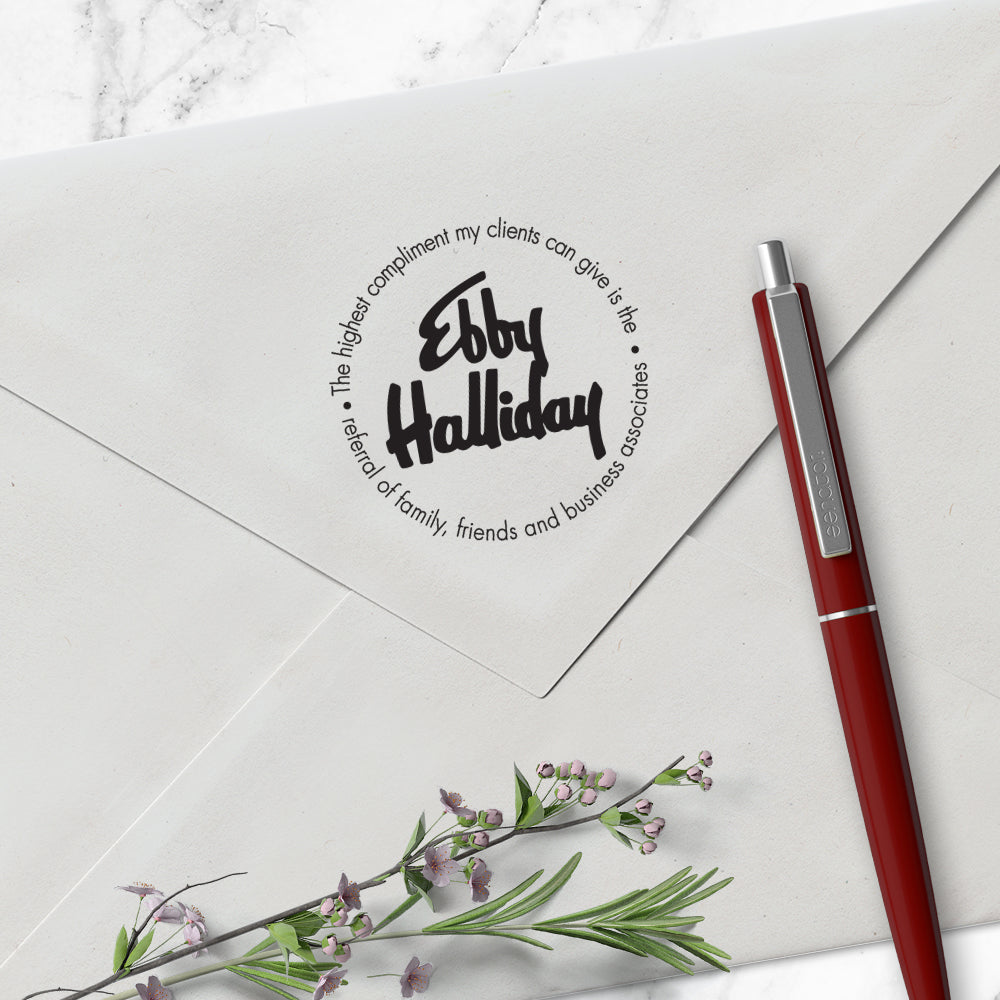 Ebby Halliday Round Mix & Match Referral Designer Stamp Clip from Resource.Direct