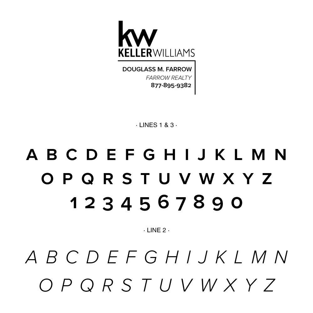 Keller Williams Square Custom Contact Information Designer Stamp Clip from Resource.Direct