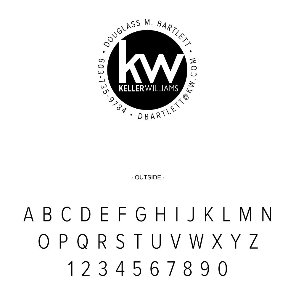 Keller Williams Square Custom Contact Information Designer Stamp Clip from Resource.Direct