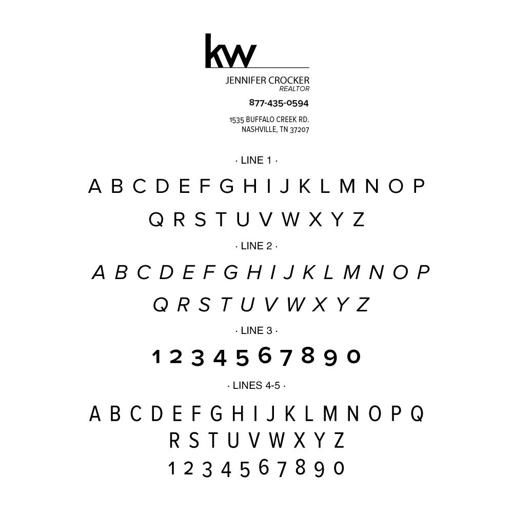 Keller Williams Square Custom Contact Information Designer Stamp Clip from Resource.Direct