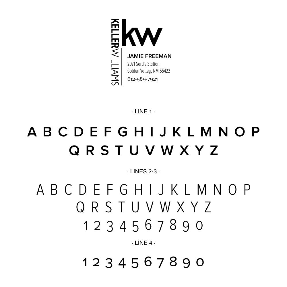 Keller Williams Square Custom Contact Information Address Designer Stamp Clip from Resource.Direct
