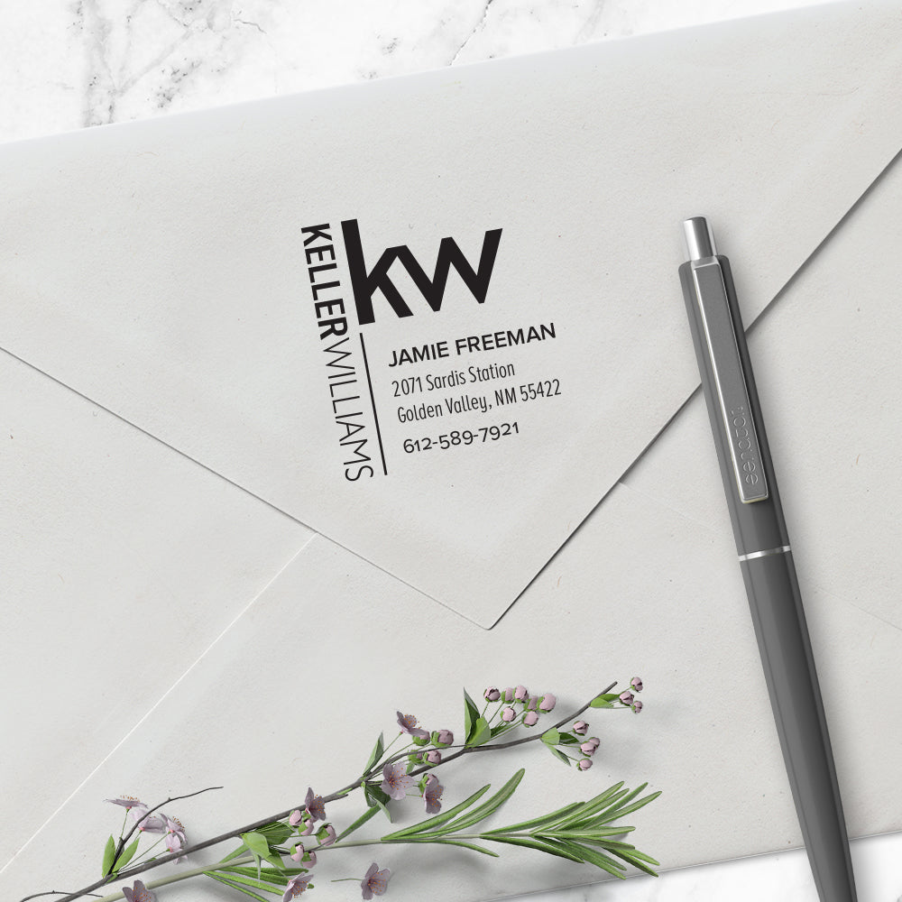 Keller Williams Square Custom Contact Information Address Designer Stamp Clip from Resource.Direct
