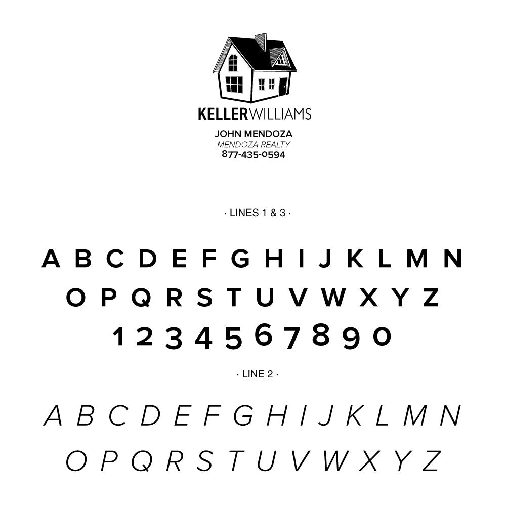 Keller Williams Square Custom Contact Information House Designer Stamp Clip from Resource.Direct