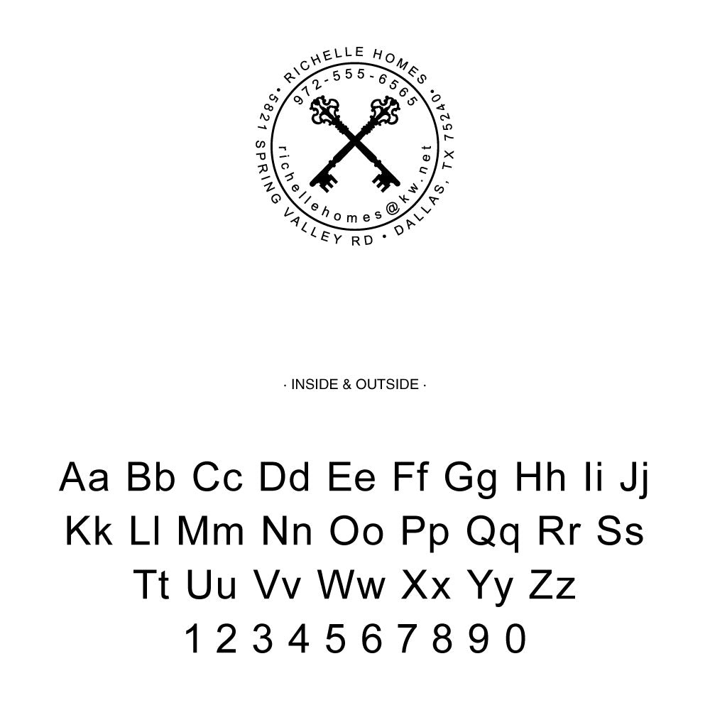 Keller Williams Round Custom Address & Contact Information Key Designer Stamp Clip from Resource.Direct