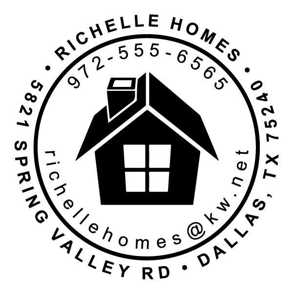 Keller Williams Round Custom Address & Contact Information House Designer Stamp Clip from Resource.Direct