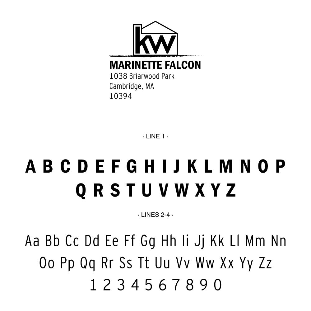 Keller Williams Square Custom Name and Address House Designer Stamp Clip from Resource.Direct