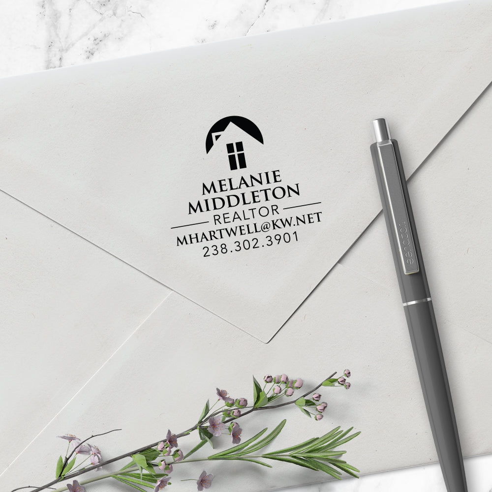 Keller Williams Square Custom Contact Information Window House Designer Stamp Clip from Resource.Direct