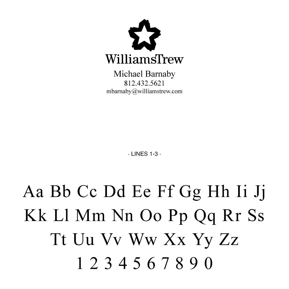 Williams Trew Custom Business Contact Information Designer Stamp Clip from Resource.Direct
