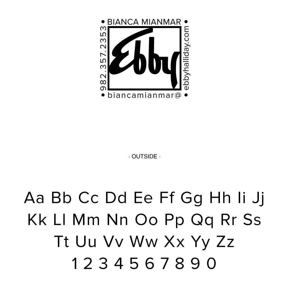 Ebby Halliday Square Custom Business Contact Information Designer Stamp Clip from Resource.Direct