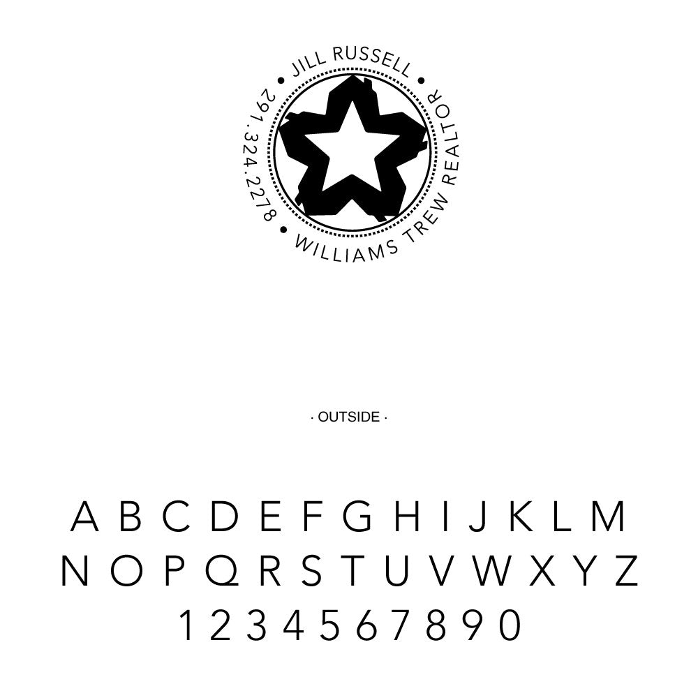 Williams Trew Custom Round Name & Contact Information Designer Stamp Clip from Resource.Direct