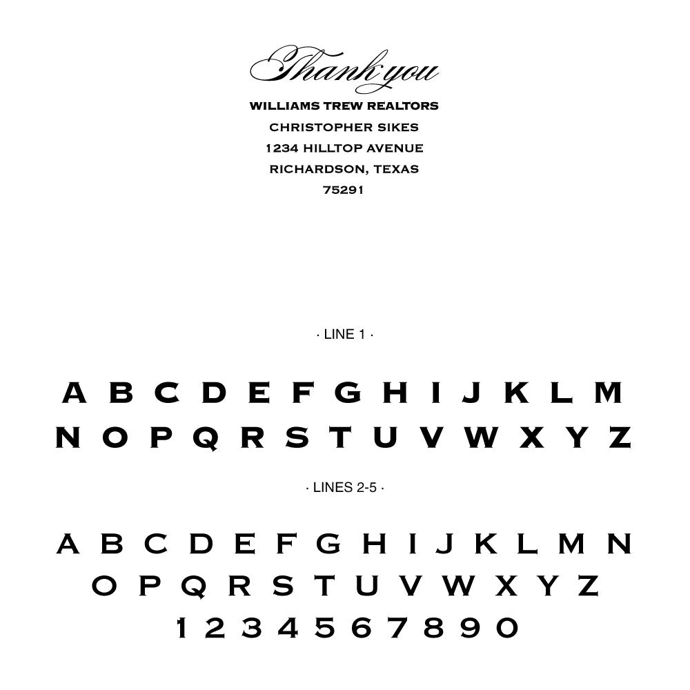Williams Trew Custom Business Thank You Name Address Designer Stamp Clip from Resource.Direct
