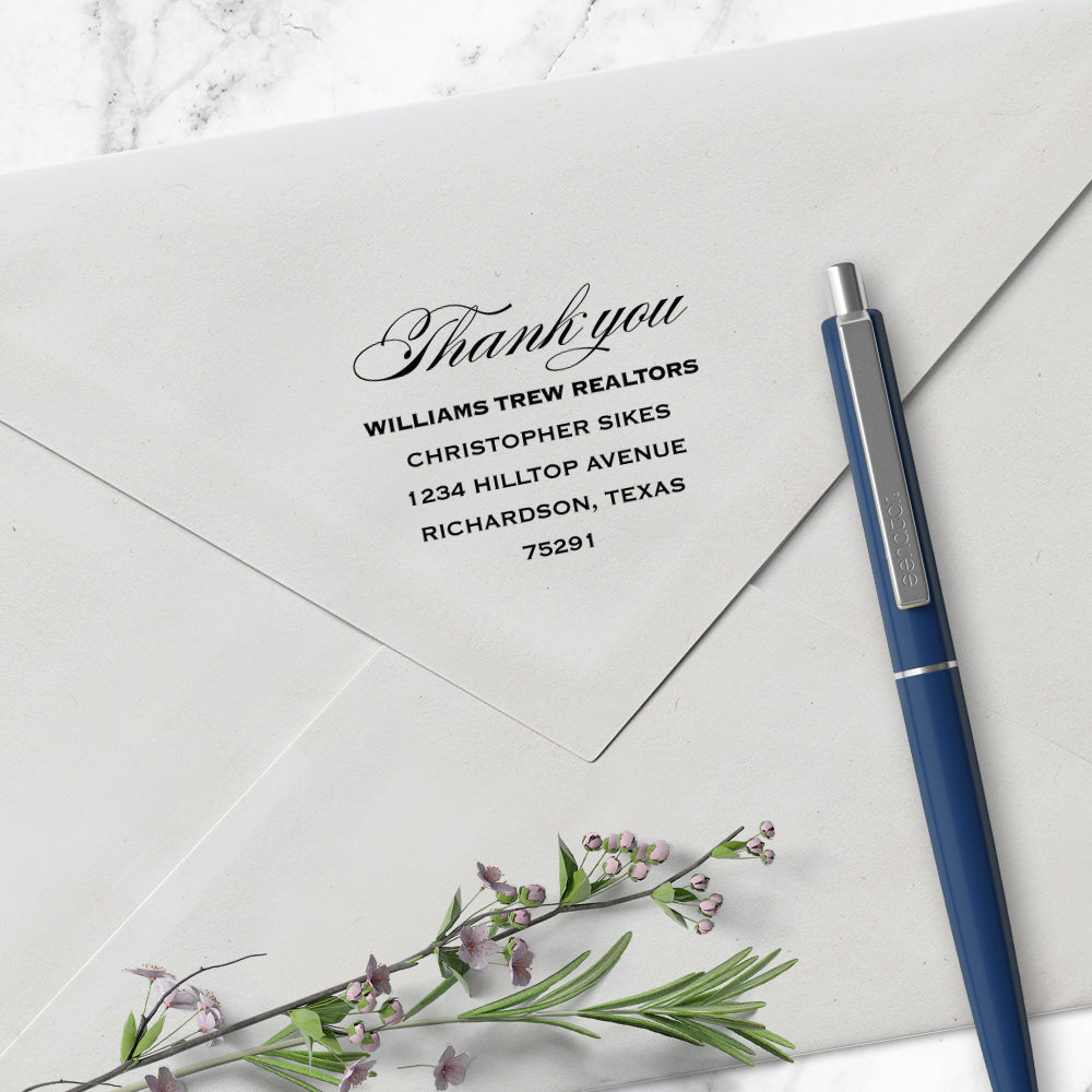 Williams Trew Custom Business Thank You Name Address Designer Stamp Clip from Resource.Direct